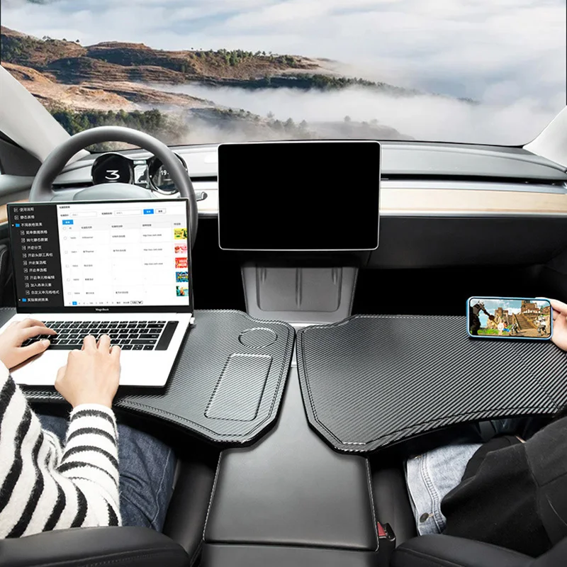 

For Tesla Model 3 Y 2021 Steering Wheel Table Board Laptop Notebook Desk Mount Stand Universal Eating Drinking Tray Holder