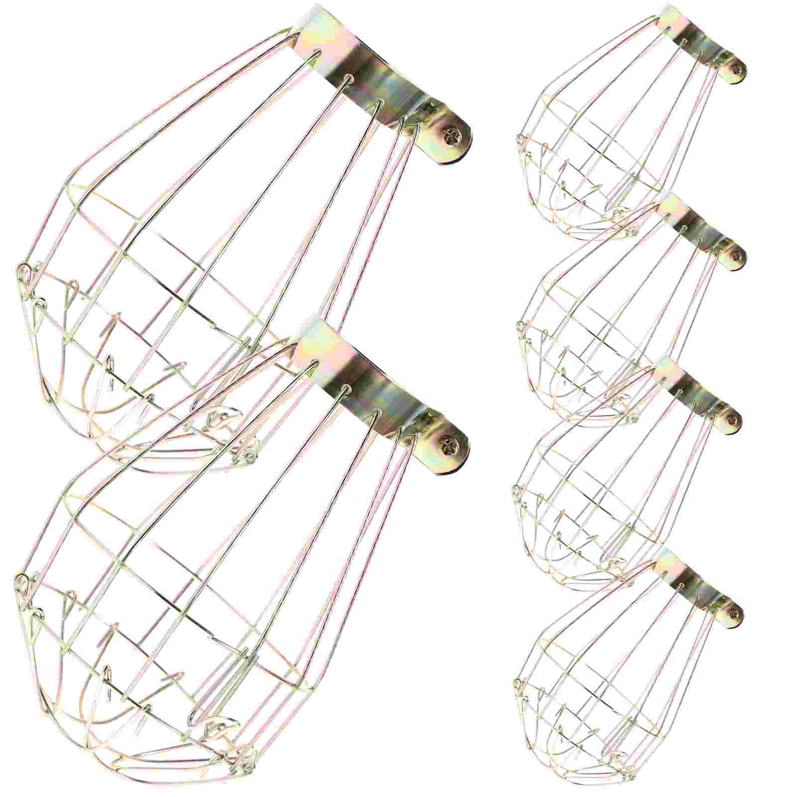 

Metal Vintage Wire Cage Lampshade: 6pcs Lamp Holders Industrial Lamp Cover Chandelier Lamp Shades for Chandeliers Lights Floor