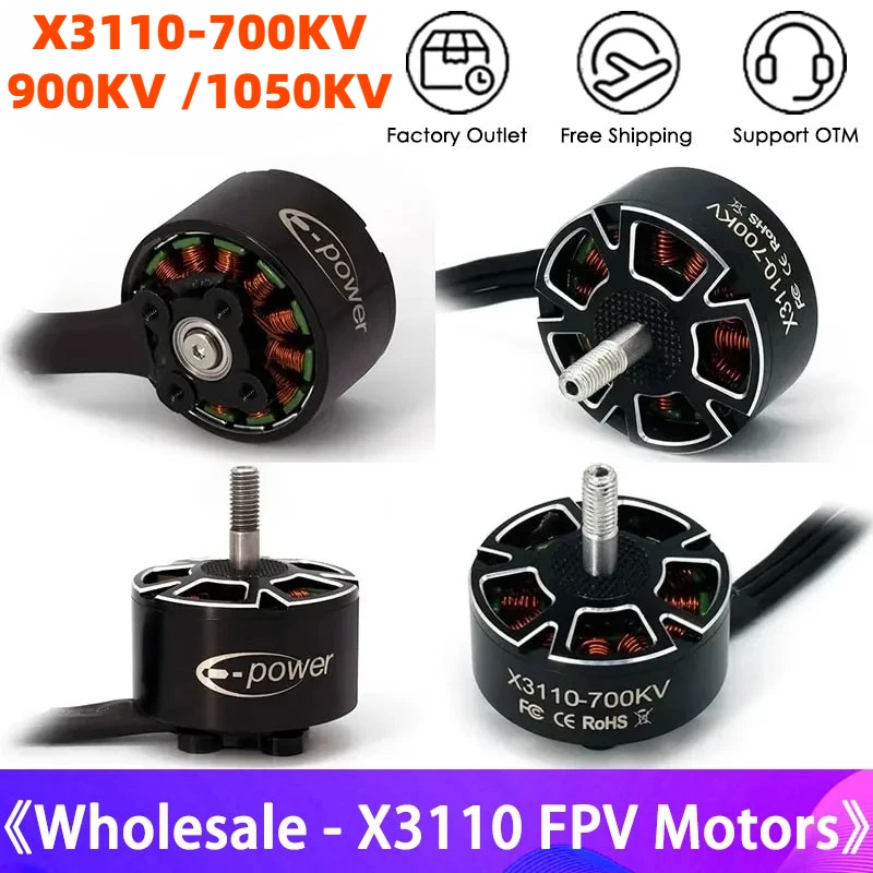 E-Power 4 sztuk X3110 3110 700KV 900KV 1050KV bezszczotkowy silnik 6S do FPV wielowirnikowych helikopterów RC dalekiego zasięgu Drone DIY części