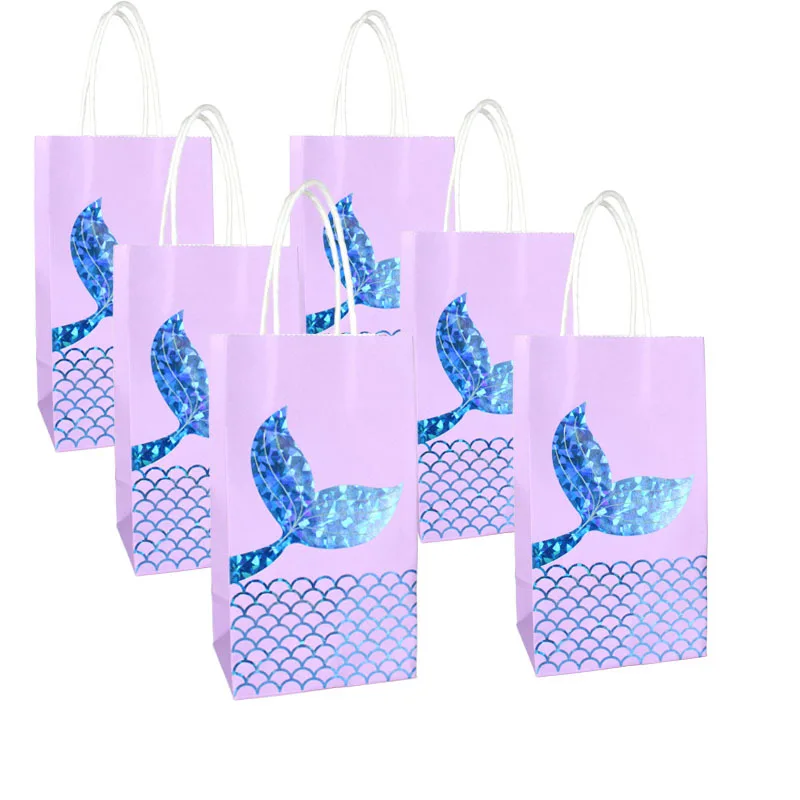 

10/30Pcs Mermaid Tail Gift Bags Kids Candy Bags Little Mermaid Theme Birthday Party Decorations Girls Baby Shower Packaging Bags