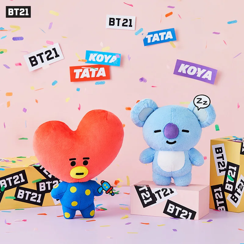 Kpop Bts стоячие Плюшевые игрушки мультфильм Bt21 Tata Rj Chimmy Cooky Shooky Mang Koya Детские