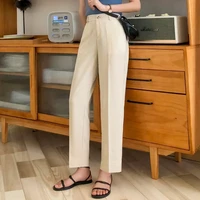 tops formal black pants women office lady style work wear summer thin high quality trousers chiffon pant female business design