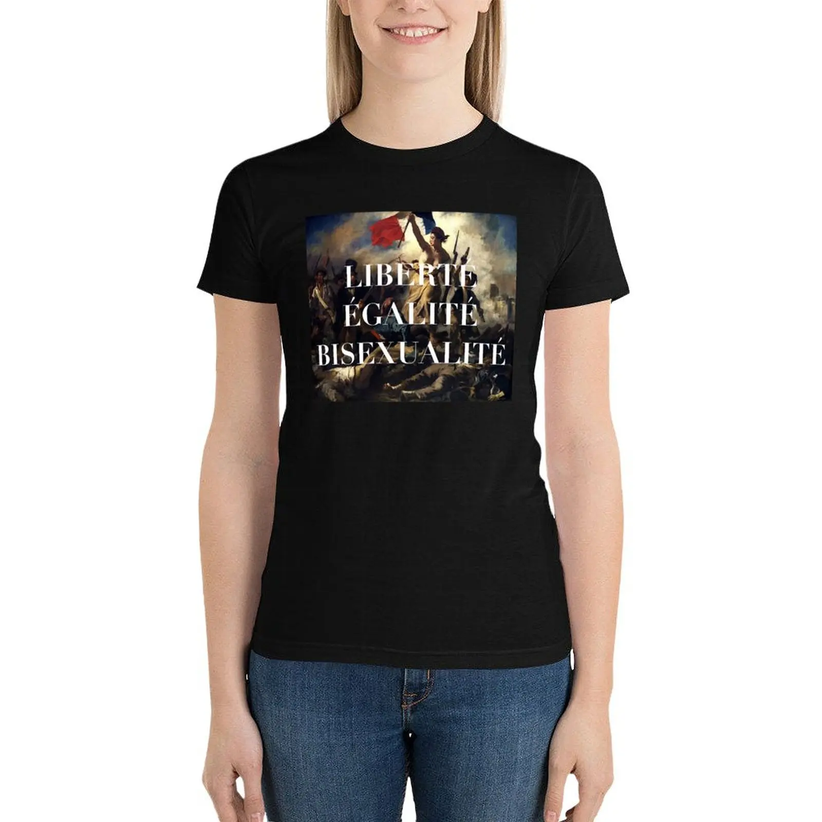 Футболка LIBERTE EGALITE BISEXUALITE корейская модная блузка футболки для женщин забавные