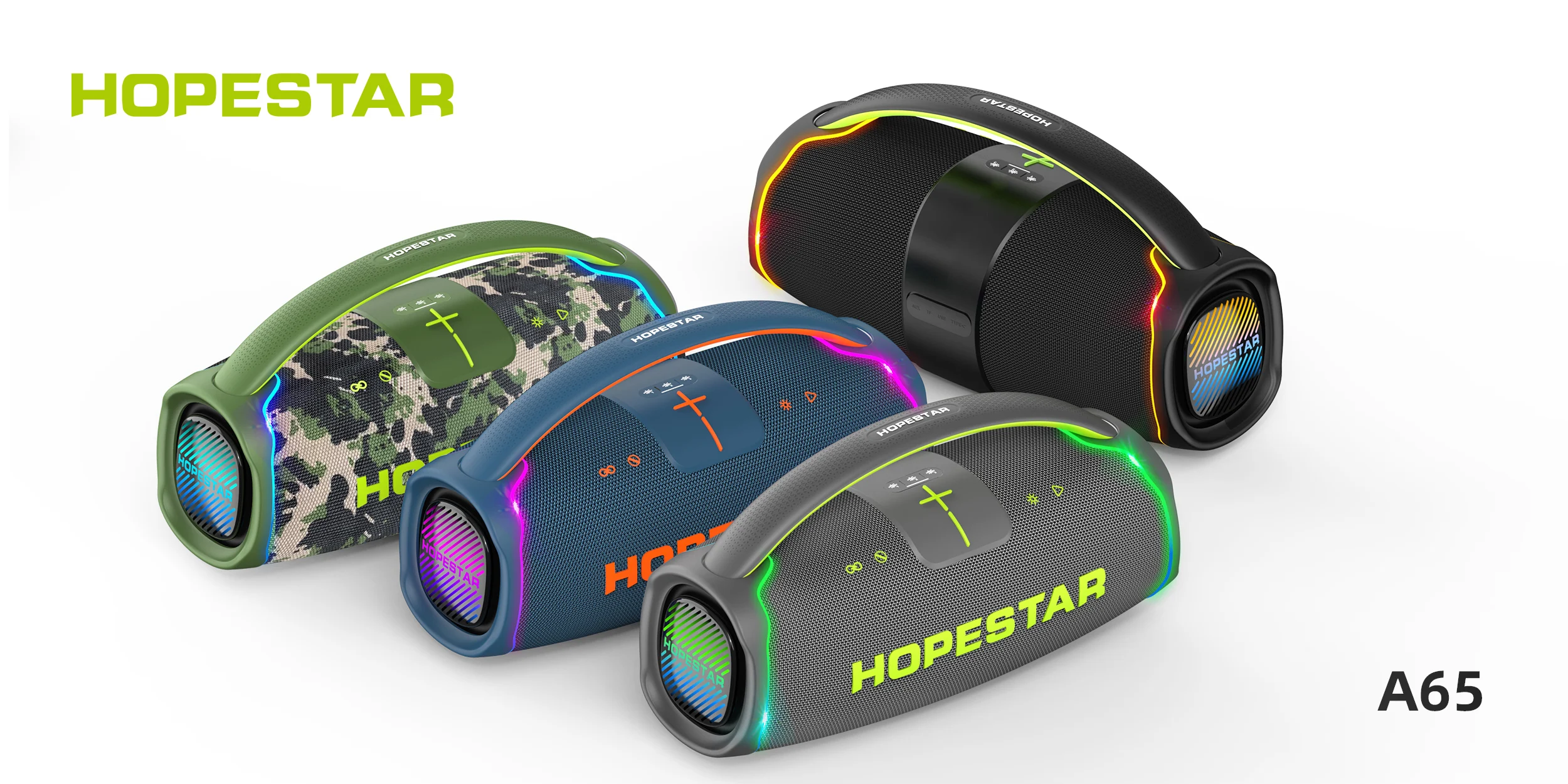 Портативная колонка HOPESTAR A65 300W с RGB LED подсветкой, водонепроницаемая (IPX6), с мощными басами, трехдиапазонными динамиками, для вечеринок на открытом воздухе, беспроводная акустическая система (art.: 3920dc52ee19a) - 3920dc52ee19a