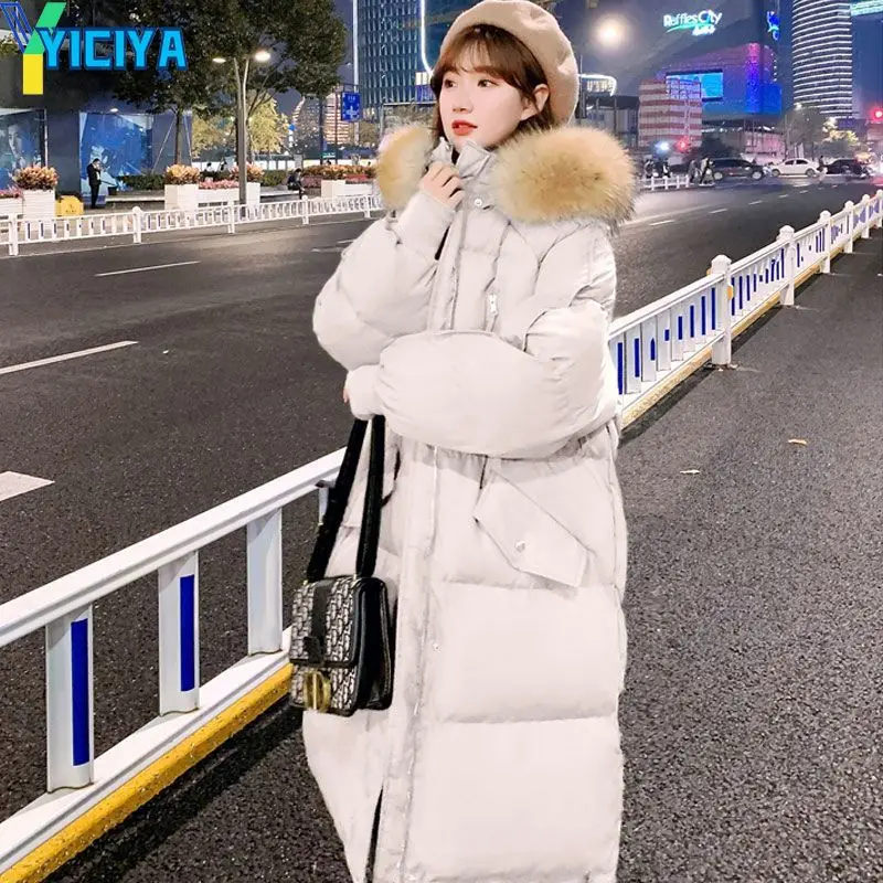 YICIYA Bomber Woman Long Thicken Down Coat Women white Warm Parkas Windbreaker Winter 2022 Long Sleeves Jackets Bombers Coats