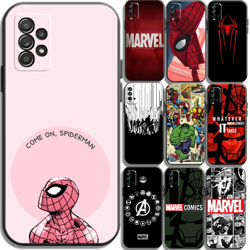 

Marvel Spiderman Phone Cases For Xiaomi Redmi POCO X3 GT X3 Pro M3 POCO M3 Pro X3 NFC X3 Mi 11 Mi 11 Lite Back Cover Funda