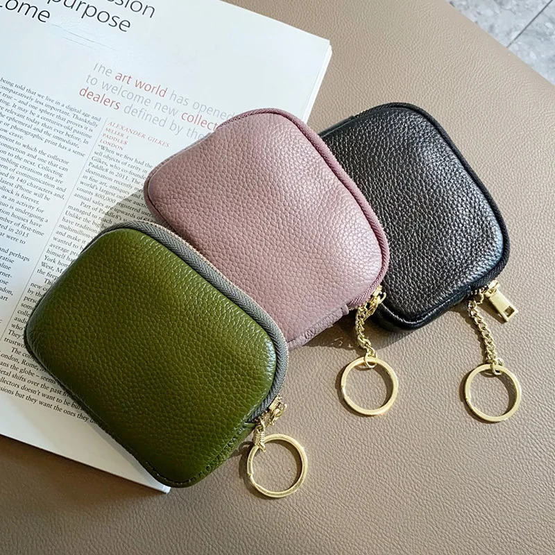 

Fashion Genuine Leather Short Women Wallet Clutch Coin Purse Card Holder Organizer Bags Mini Zipper Cute Money Bags