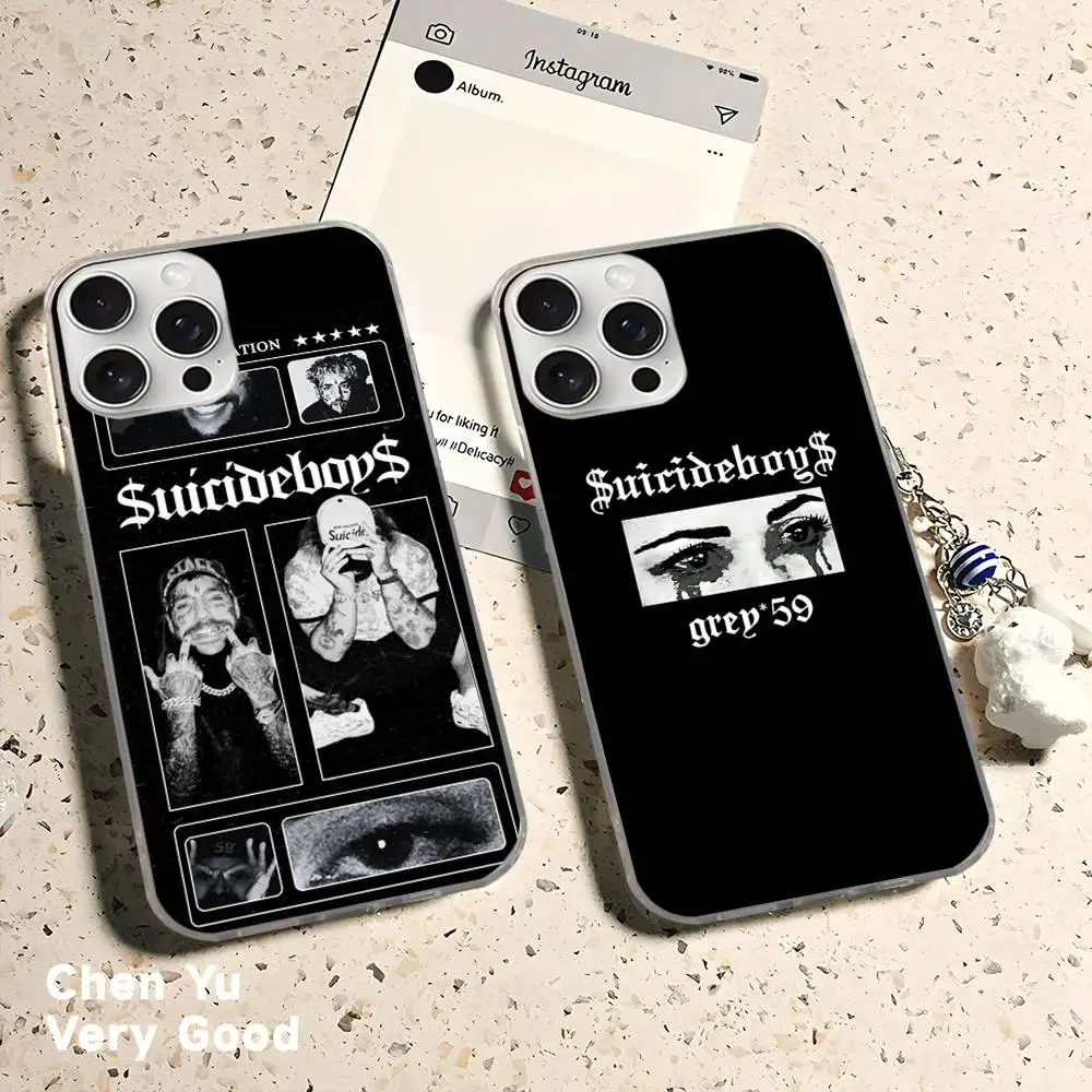 Фото Чехол для телефона Rap Group S-Suicideboys-S G59 для iPhone 17 16 15 14 13 12 11 Plus Pro Max, сатиновый, с цветной поверхностью №5