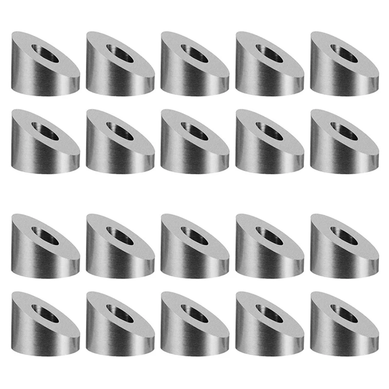 

T316 Stainless Steel 1/4 Inch 30 Degree Angle Beveled Washer For 1/8 Inch To 3/16 Inch Deck Cable Railing Kit (20 Pcs)