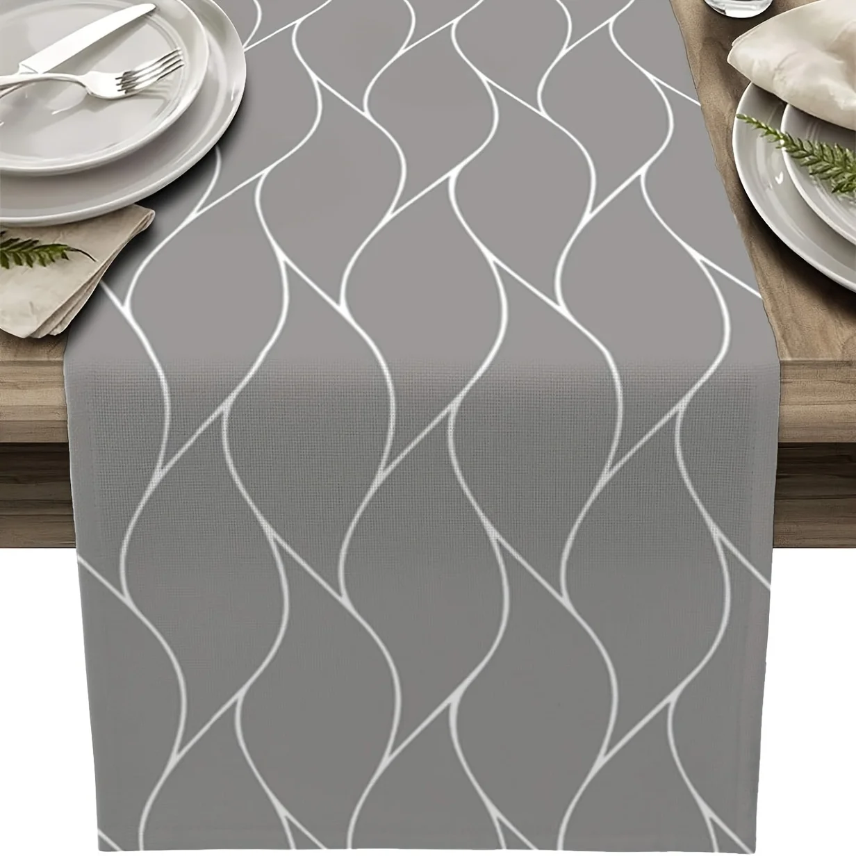 

1 Шт., Серая Скатерть Для Дома И Улицы, Украшение Для Обеденного Стола В Деревенском Доме, Кухонный Журнальный Столик