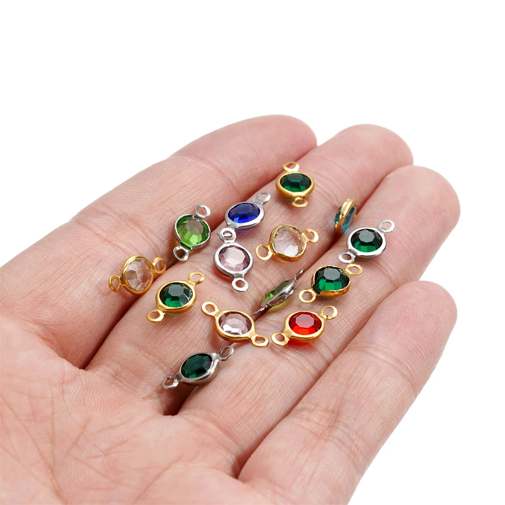 Круглые двойные кольца с кристаллами из нержавеющей стали подвески для