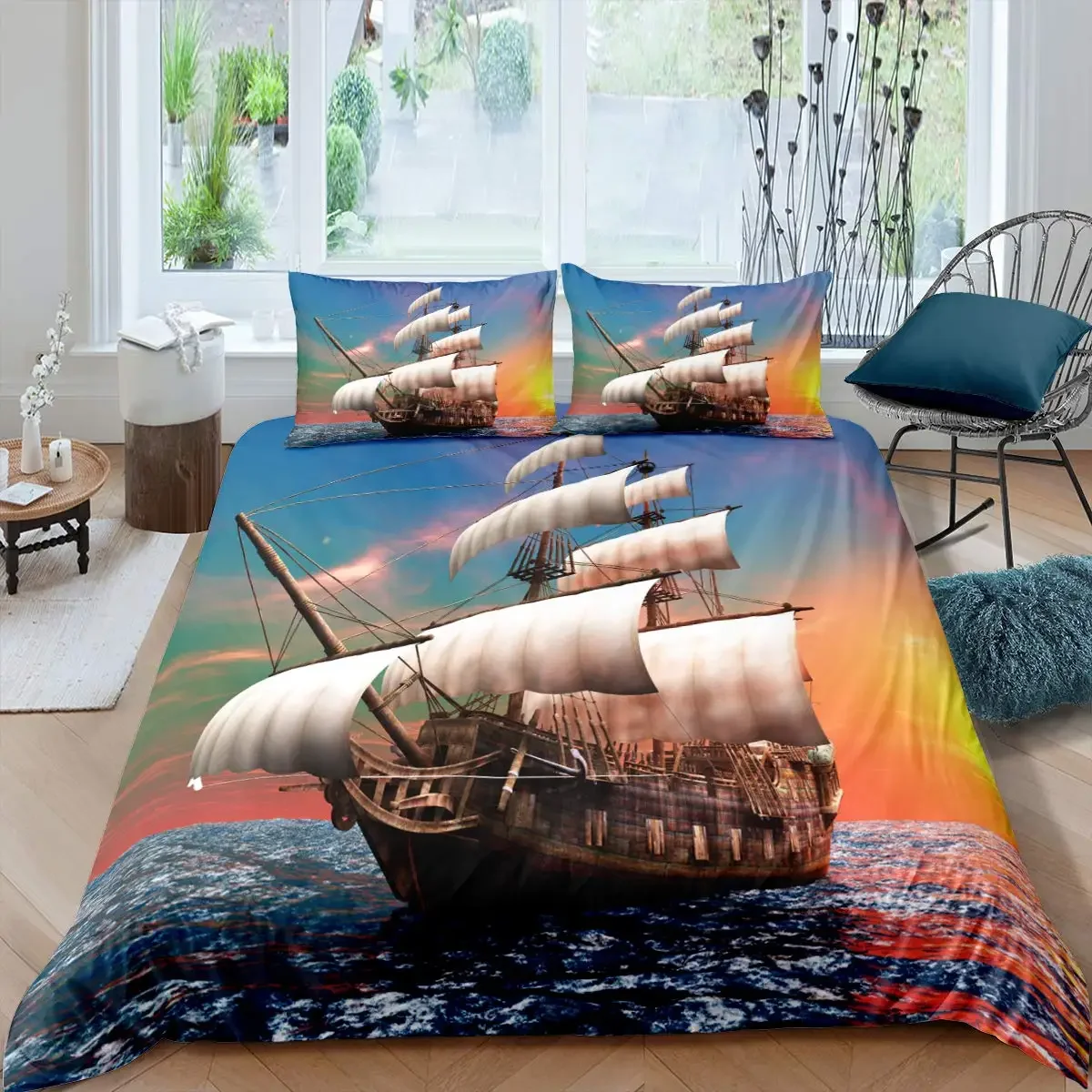 Комплект постельного белья &quotПарусник&quot из полиэстера 3 шт