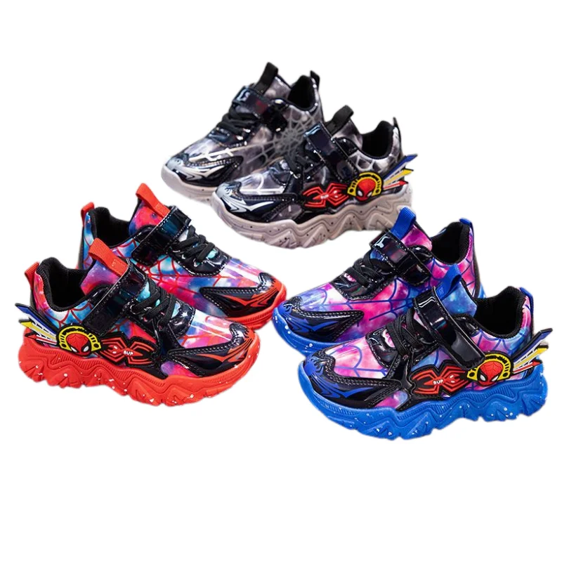 

Marvel Series Anime Boys Spring and Autumn New Cartoon Spiderman Children's Shoes Soft Sole Casual Sports Shoes Trend Versatile