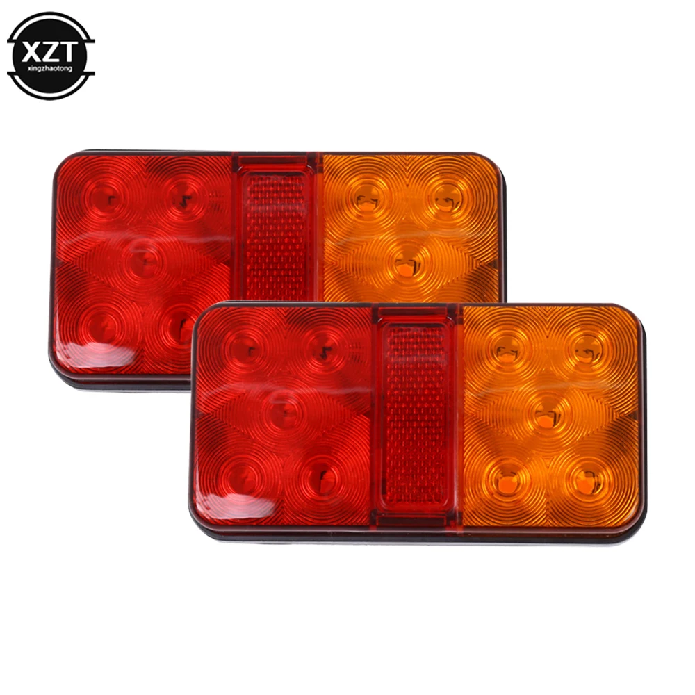 

2PCS 12V 24V 10 LED Tail Light Taillight Turn Signal Indicator Stop Lamp Rear Brake Light for Car Truck Trailer Caravan