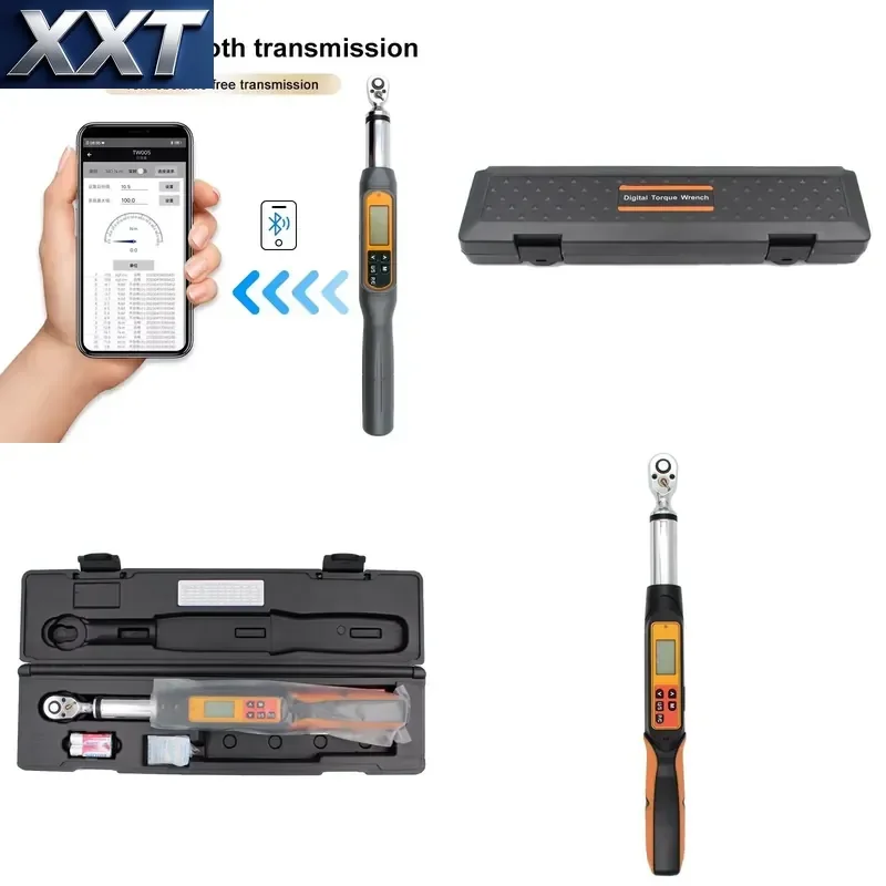 Фото Цифровой динамометрический ключ XXT 200 Нм 1/2 дюйма, метрический, с Bluetooth, промышленный класс, из хромованадиевой стали, OEM