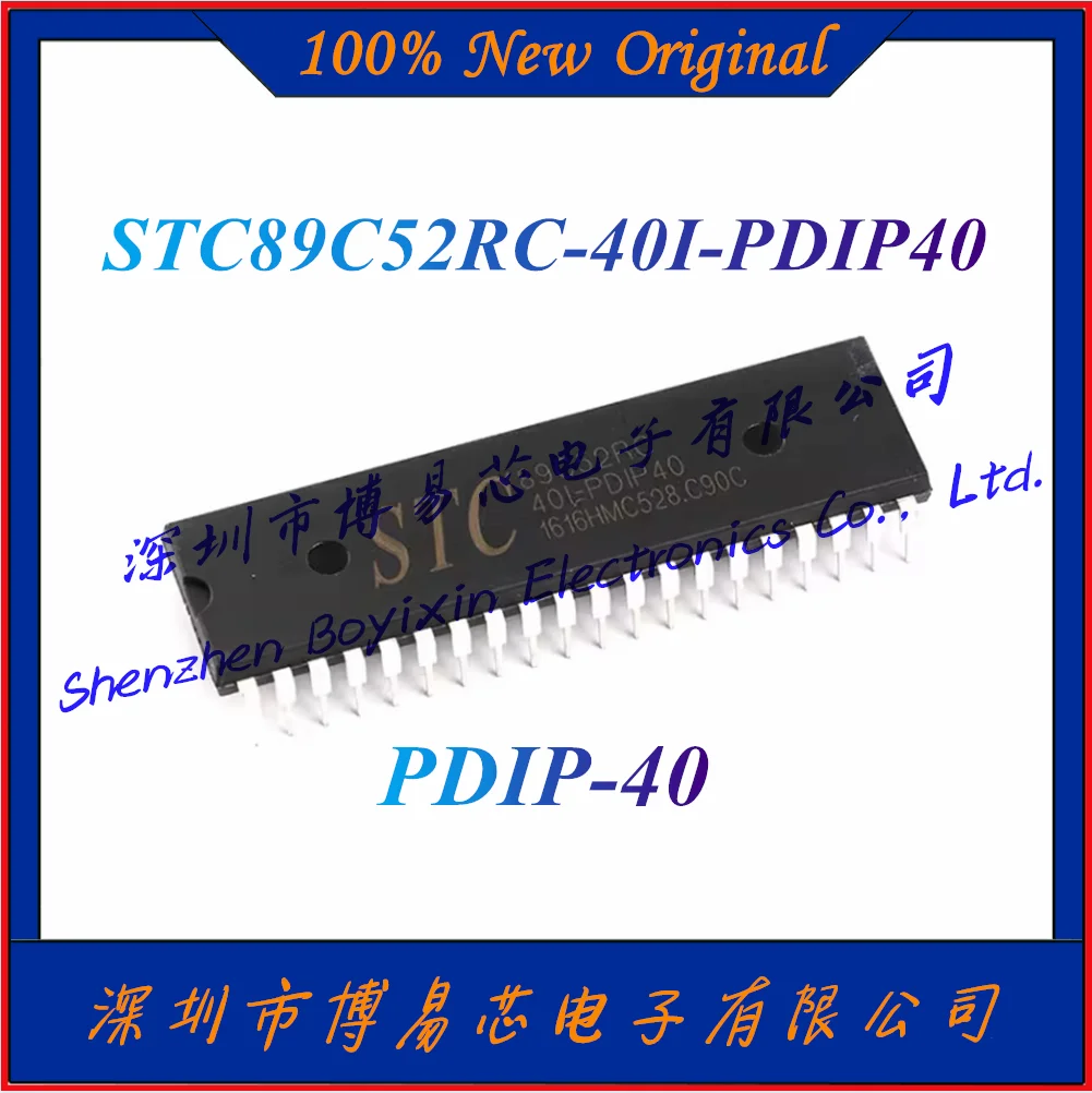 

NEW STC89C52RC-40I-PDIP40 Operating voltage range: 3.3V~5.5V Program storage capacity: 8KB Total RAM capacity: 512Byte PDIP-40