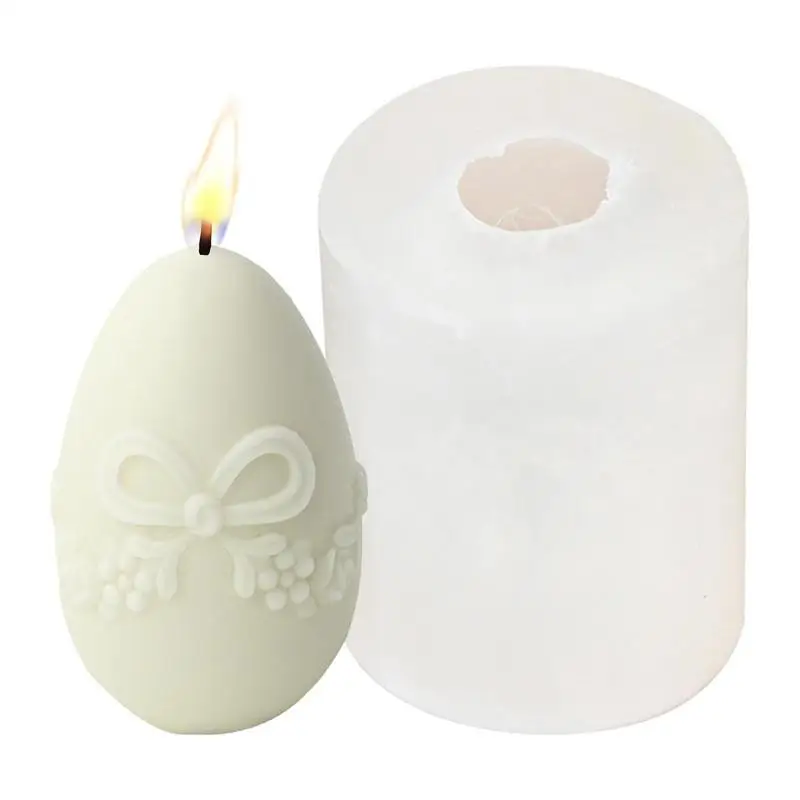 

Silicone Egg Mold 3D Easter Eggs Style Mold With Embossed Flower Night Light Oval Shaped Craft Making Mold Home Decorative Tools