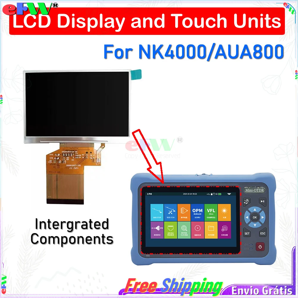 OTDR Touch Screen for NK4000 AUA800A AUA800U Mini OTDR  Original Parts Display and Touch Screen Intergrated assembly Unit