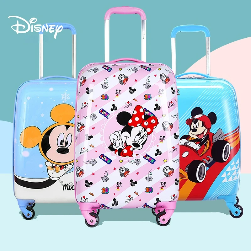 

Disney Kids Travel Suitcase Children Carry on Luggage with Wheels Mickey Mouse Cartoon Rolling Luggage Trolley Case Girls Gift