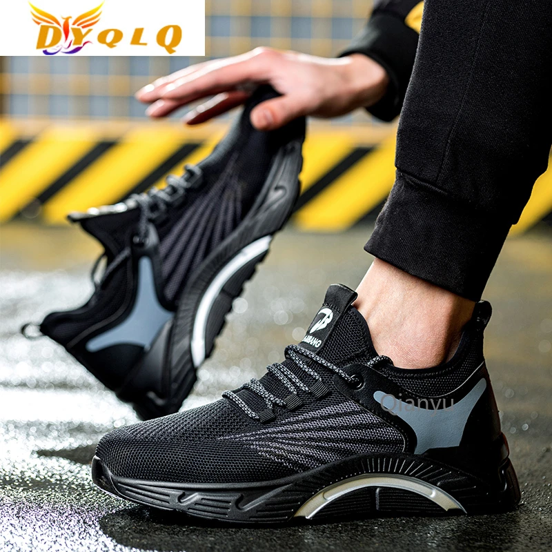 

Shockproof Construction Safety Shoes Men and Women Anti-Slip Work Zapatos Lightweight Sports Shoes Outdoor Running