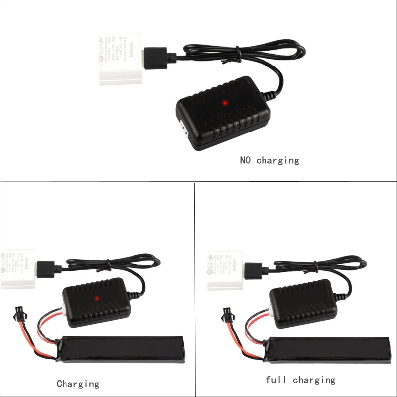 USB-кабель для зарядки аккумуляторов 7,4 В 2S LiPo с 3-контактным разъемом для радиоуправляемого автомобиля лодки Rock Crawler FPV дрона квадрокоптера (art.: 3920c4d4e7403) - 3920c4d4e7403