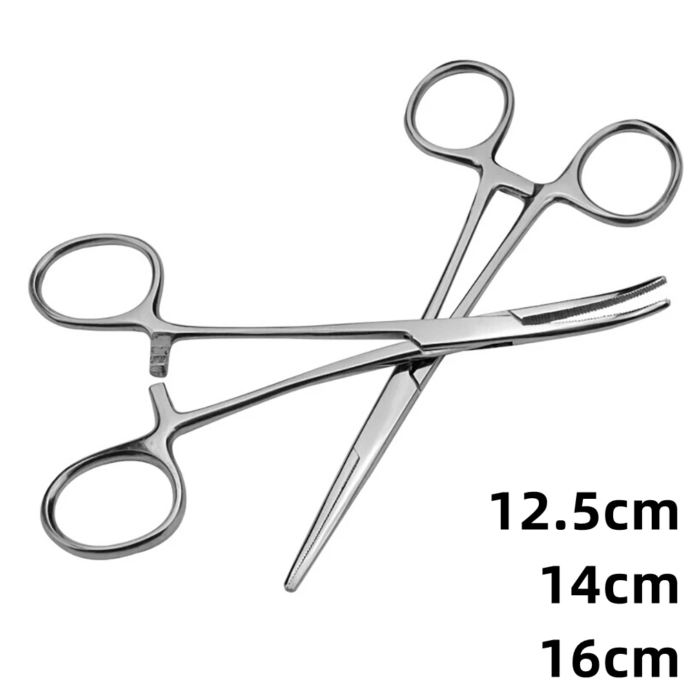 

1pc Locking Forceps Pliers Curved/Straight Stainless Hemostat Hemostatic Tip Tool Clamps Steel Fishing Surgical Forceps Forceps