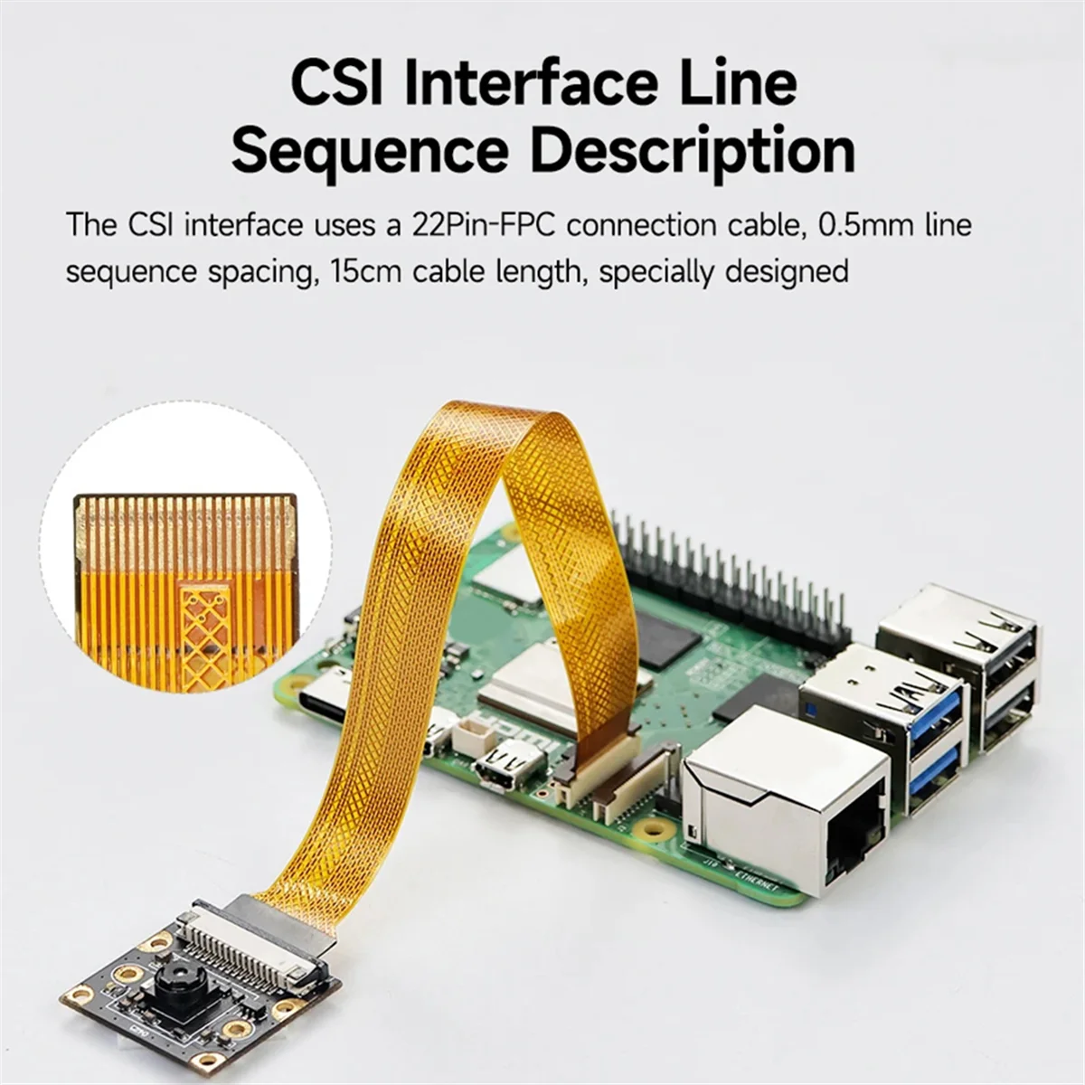 Модуль камеры 8 МП для Raspberry Pi 5 IMX219 Угол обзора 160 градусов Камера интерфейса CSI