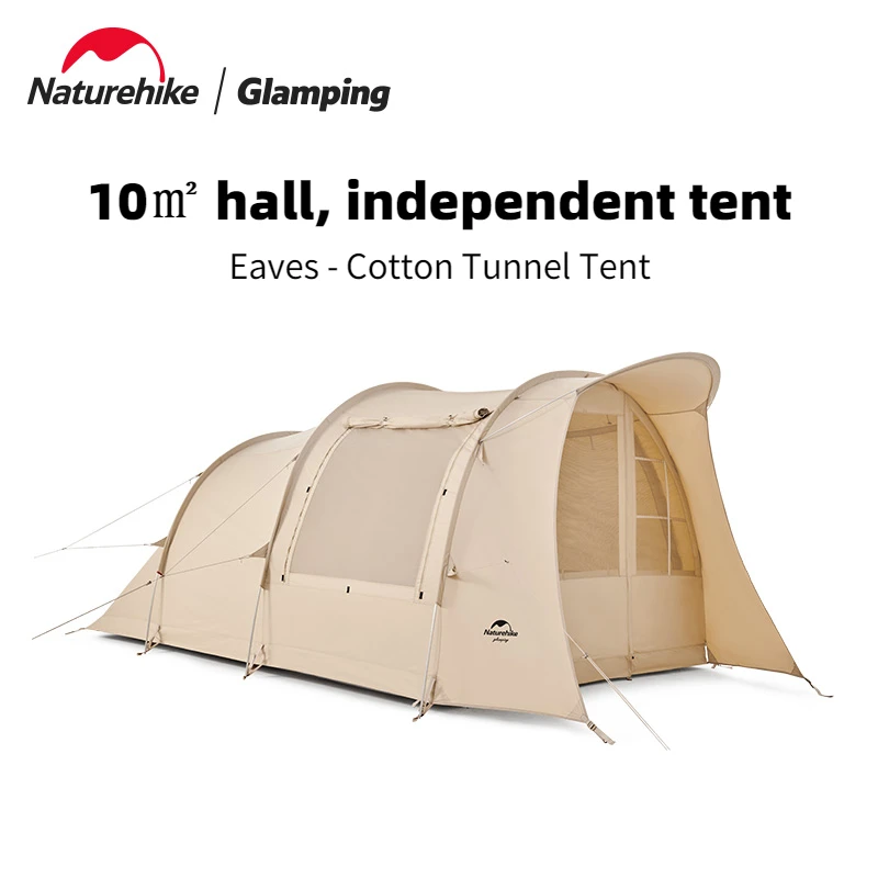 

Naturehike Eaves Cotton Tunnel Tent One Room One Hall 3-4 Persons Tents Windproof Portable Outdoor Camping Party Tent Equipment