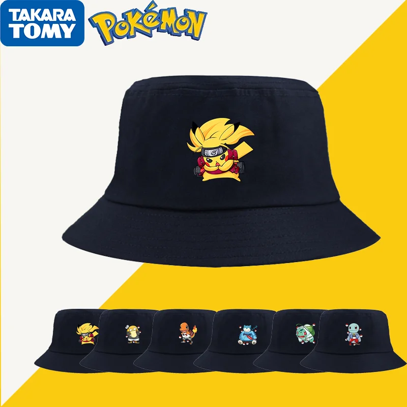 Рыбацкая шляпа Пикачу с мультяшными персонажами, аниме Покемон, Покемон, аниме, защита от солнца, шапка рыбака 55-58 см