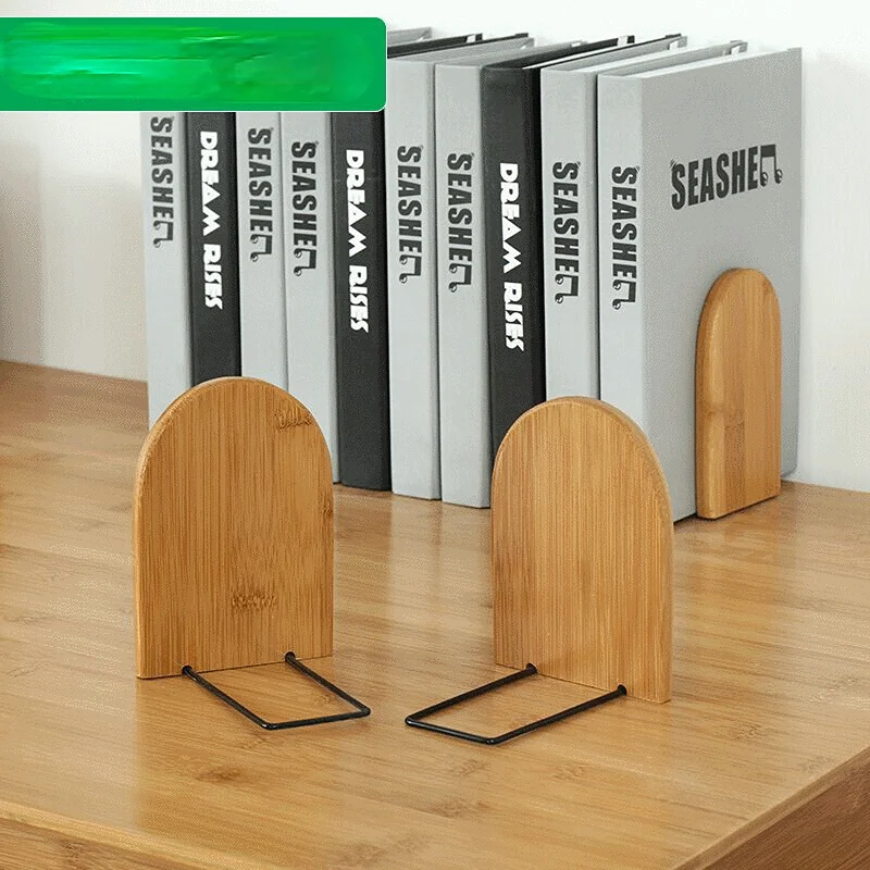 

Nature Bamboo Desktop Organizer Office Home Bookends Book Ends Stand Holder Shelf Bookrack