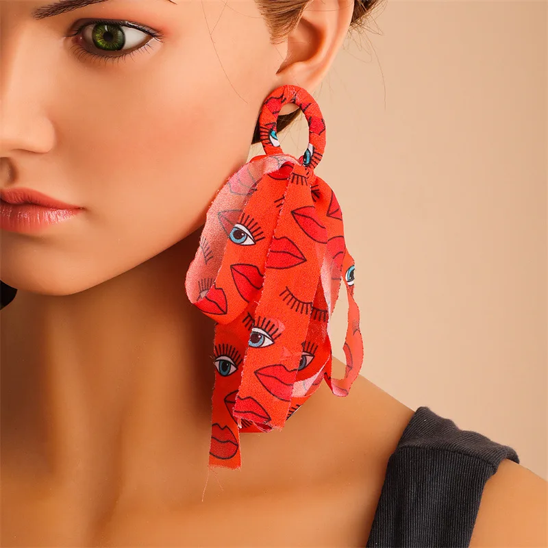 

Новинка 2023, богемные серьги с кисточками и принтом глаз, женские массивные ювелирные изделия, богемные серьги-подвески, оптовая продажа