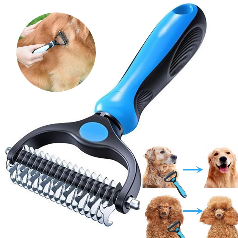 

Cat Grooming Pet Brush Long Pet Remover Dog Tool Brush Care Double-sided Hair Dog For Matted Hair And Comb Supplies Comb For Pro
