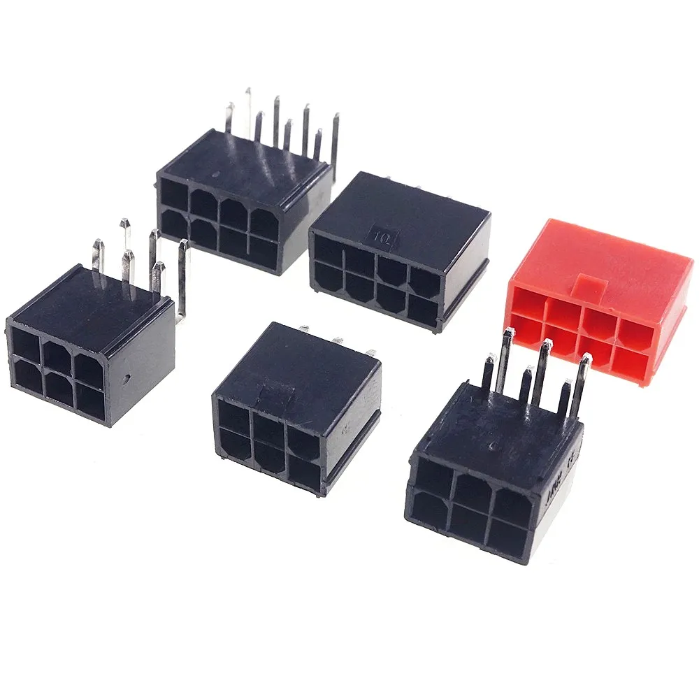 5 Pcs GPU 4.2 mm 6 8 PIN PCB Male Header Through Holes for PCI-E PCIe Graphics Card Video Power Connector Shell