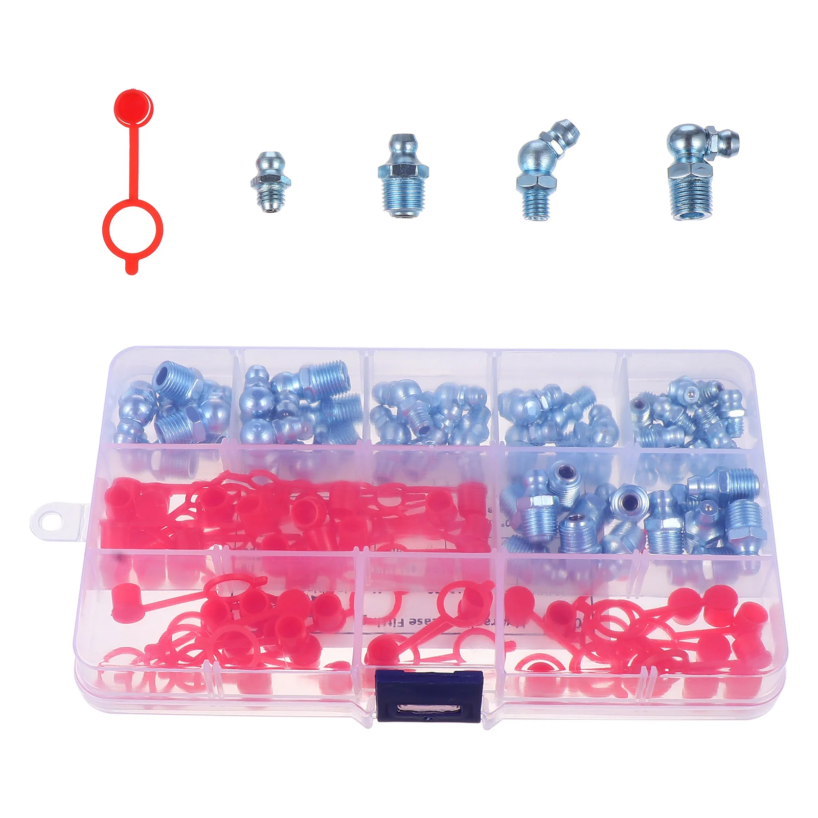 

100 Pcs/set Leaf Spring Nut Zerk Parts Accessories Metal Grease Fitting Hat Connector Iron Electroplated Blue Zinc