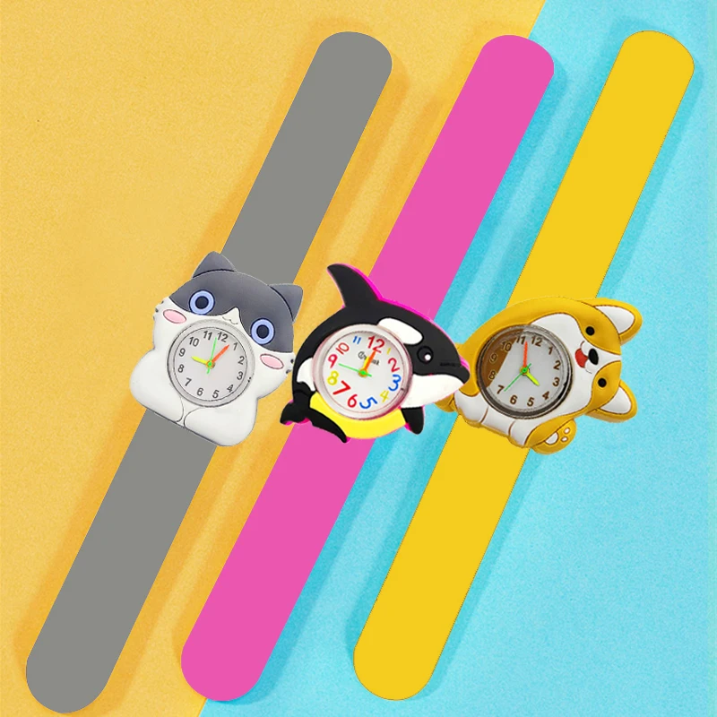 1-15 Years Old Baby Watch Children Learn Time Clock Toy 99 Mixed Styles Kids Watches Boy Girl Kid Birthday Gift Child Slap Watch images - 6