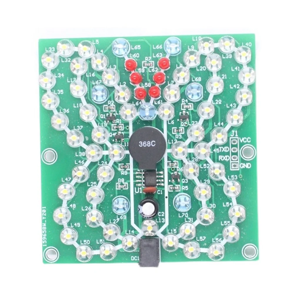 Music LED Flashing DIY Kit Remote Control Butterfly Shaped DIY Fun Electronics Welding Practice Training Suite DC 3.7V~5.5V
