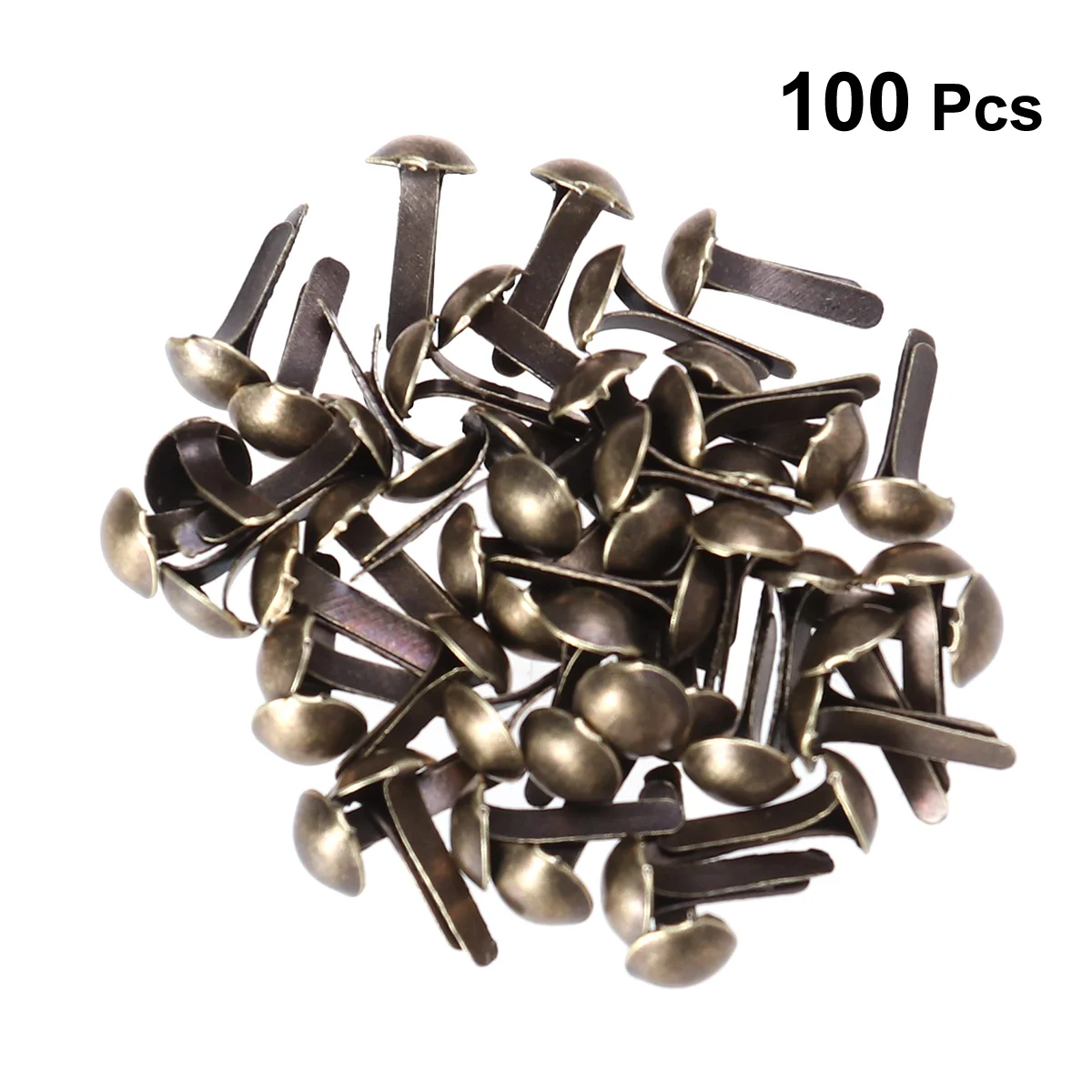 

100pcs Paper Fasteners Electroplating Brads Round Metal Brads for Crafts DIY 4.5x8mm (Bronze)
