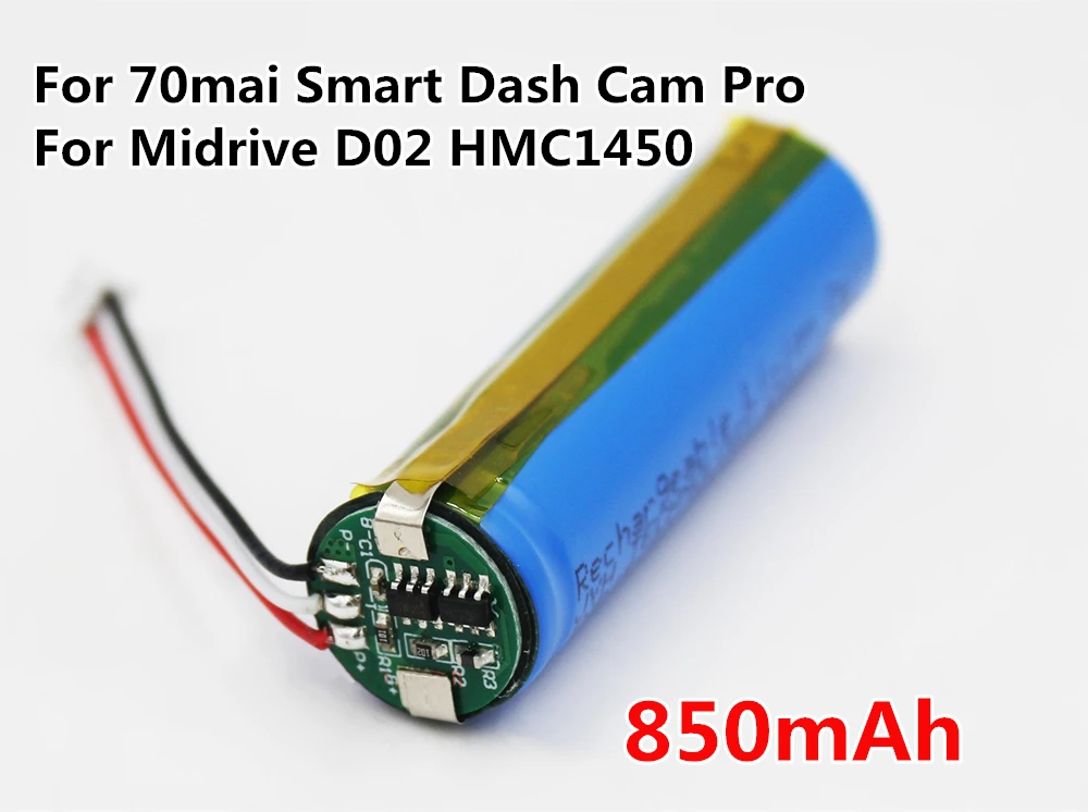Новый литий-ионный аккумулятор 3 7 в 850 мАч для 70mai Smart Dash Cam Pro Midrive D02 HMC1450 сменные