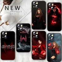marvel cute scarlet witch for apple iphone 13 12 mini 11 xs pro max x xr se 2020 8 7 6 plus 5 funda capa soft black phone case