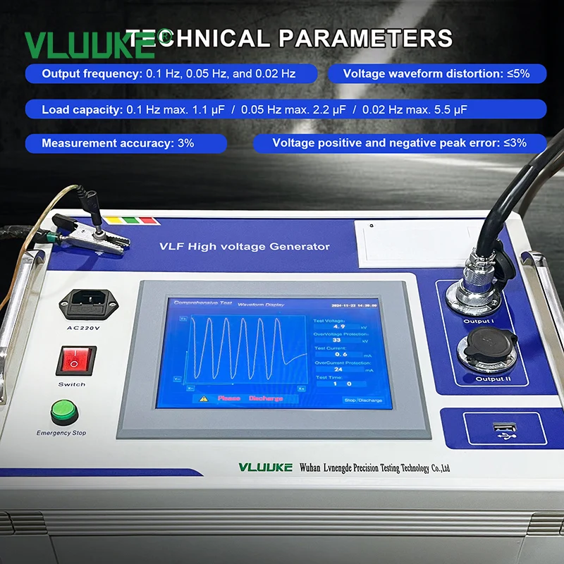 Фото VLUUKE 60/80KV VLF Hipot Tester IEC Стандартное совместимость 0,1 Гц Очень низкочастотный генератор высокого напряжения для кабеля XLPE №4