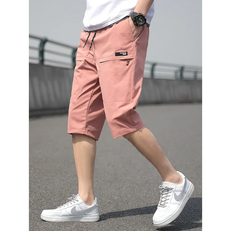 

Summer Capris Pants Men Breathable Cool Calf-Length Short Sweatpants 3/4 Straight Loose Casual Cropped Trousers 8XL Plus Size