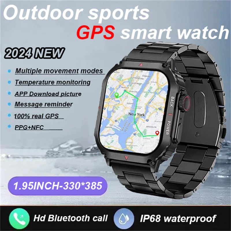 Смарт-часы DK66 с беспроводным зарядным устройством 1 95 дюйма GPS