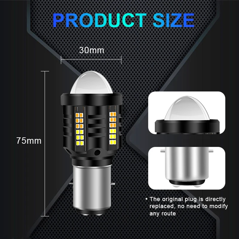 Лампа H4 светодиодный Moto H6 BA20D P15D мотоциклетная фара линза Ангельского глаза CSP Hi Lo