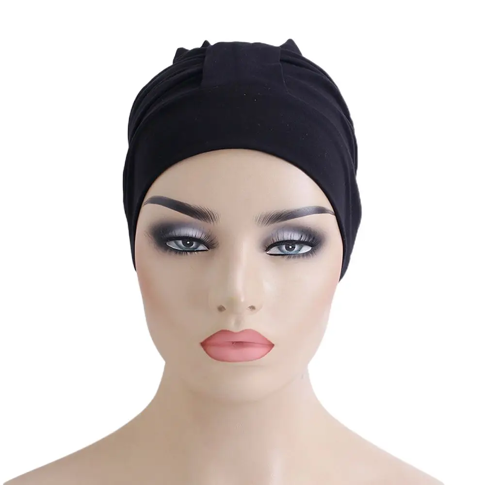 

Hooded Scarf Women's Hijabs Full Cover Bandana Hedging Caps Islamic Turban Elastic Tie Hijab Muslim Turbante Head Scarf