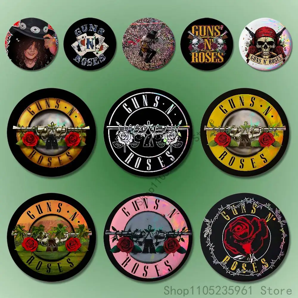 Фото G-Guns N R-Roses 32 мм 58 мм 75 мм 44 мм 25 мм значки аниме броши DIY булавки украшения подарки на день рождения и день Святого Валентина №1