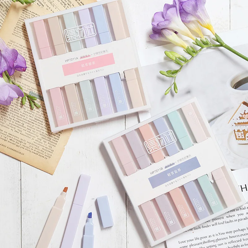 

6PCS/set Colorful Hand Account Highlighter Student Highlight Marker Pen DIY School Stationery Supplies