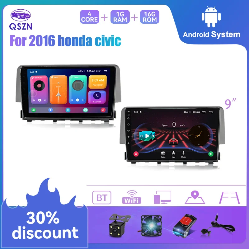 

Автомагнитола на Android 12, мультимедийный видеоплеер для Honda Civic 2016, 2017, 2018, 4G, Wi-Fi, GPS, навигация, стерео, 2din, DSP, Авторадио CarPlay