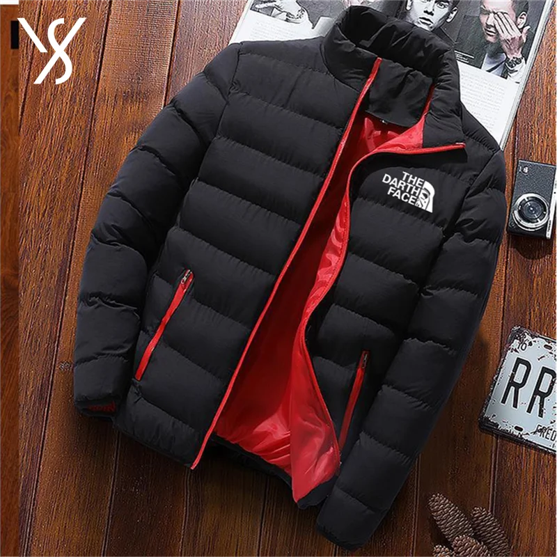 

Men's outdoor sports casual jacket, autumn and winter stand collar plus size cotton-padded jacket, outdoor warm jacket