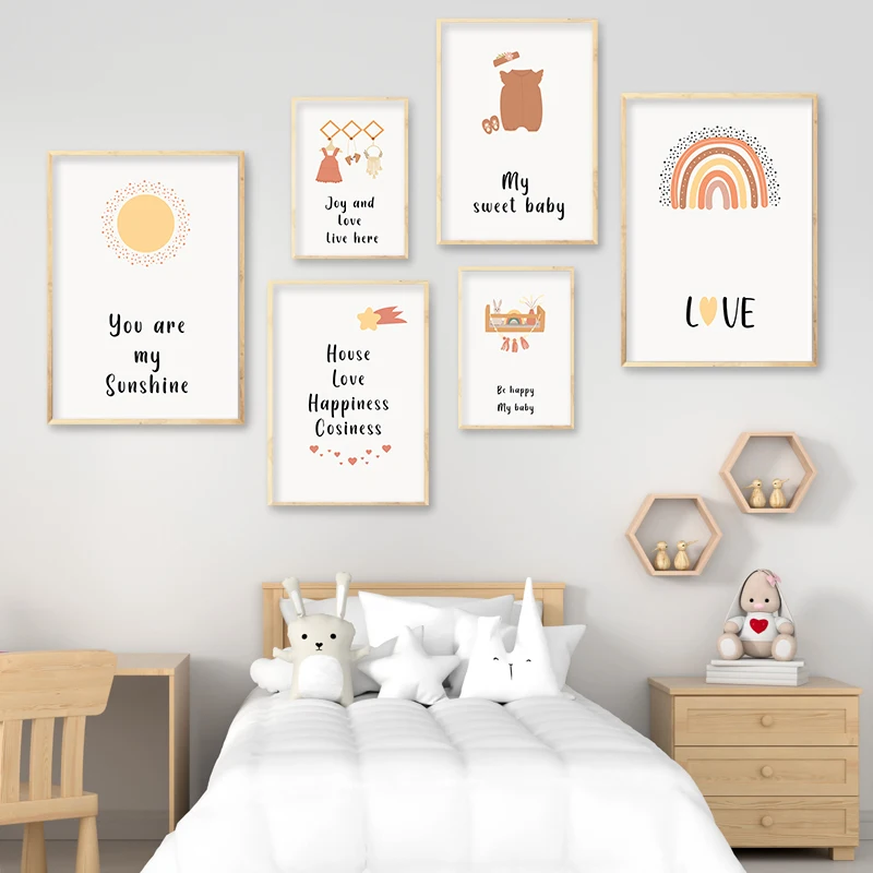 Радуга Солнце Холст Плакат Картина Любовь Принт Богемия Настенное Искусство