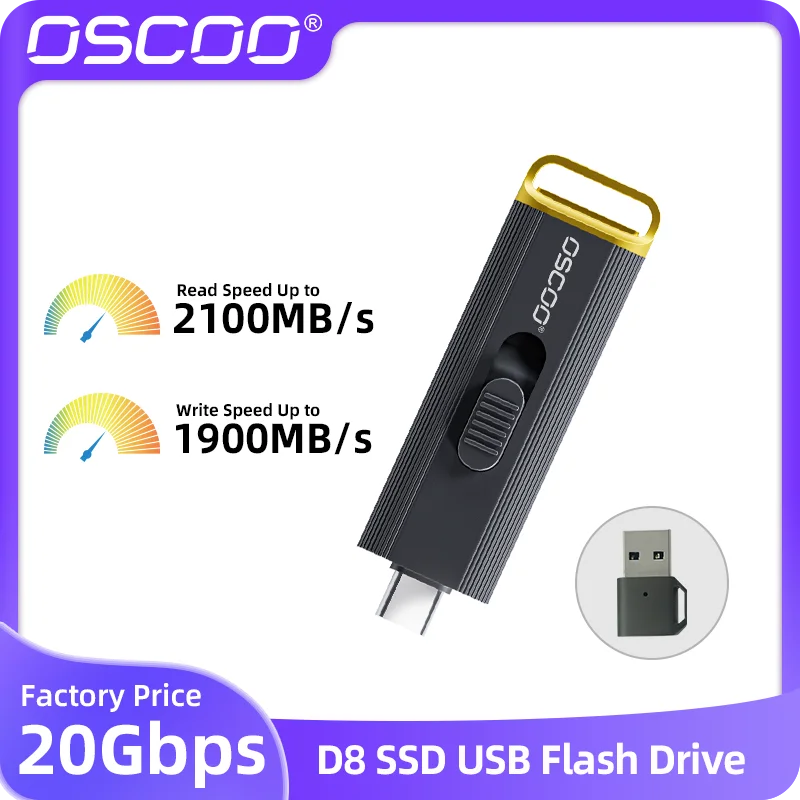 USB-накопитель OSCOO Wireless PSSD D8 SSD USB Flash Drive 20 Гбит/с TypeC USB3.2 GEN2*2